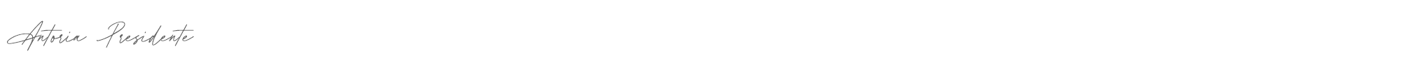 Sample characters Antoria Presidente Font